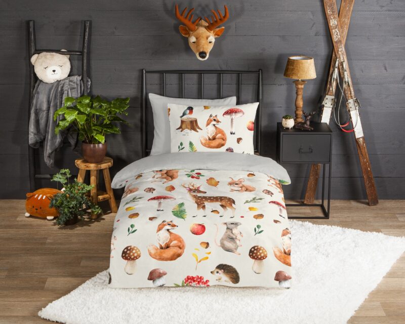 Good Morning Flanellen kinderdekbedovertrek  "Autumn" - Multi