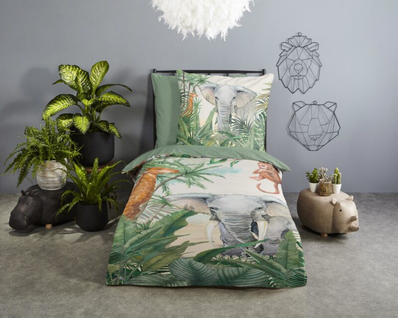 Good Morning Katoenen kinderdekbedovertrek  "Jungle" - Multi