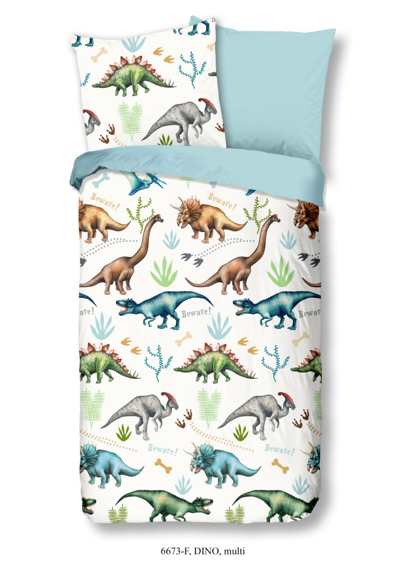 Good Morning Kinderdekbedovertrek "dino's" - Multi - (135x200 cm) - Katoen Flanel
