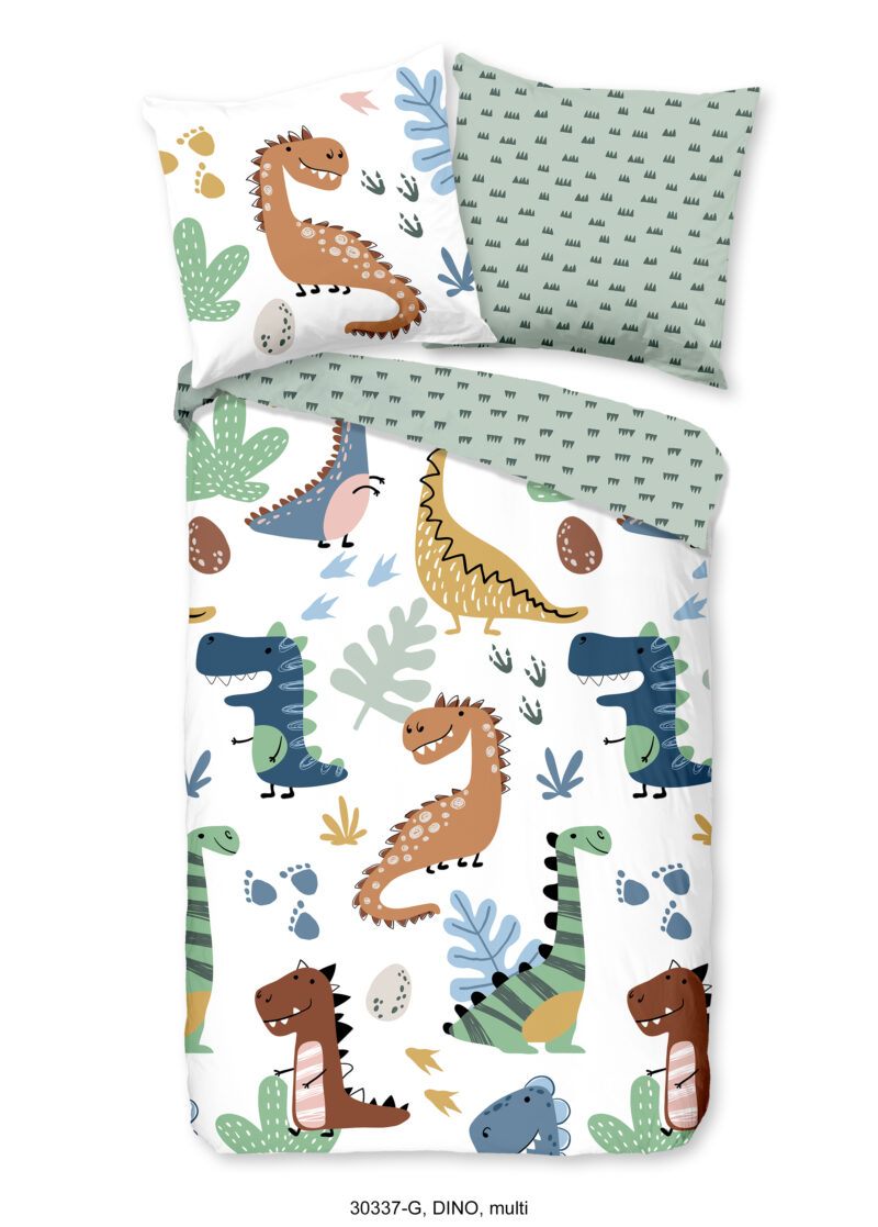 Good Morning Kinderdekbedovertrek "dino's" - Multi - (135x200 cm) - Katoen