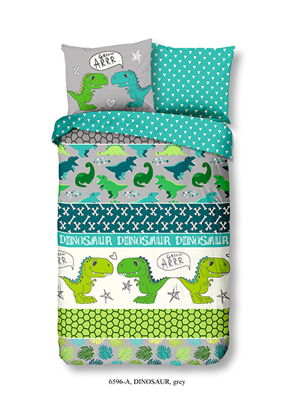 Good Morning Kinderdekbedovertrek "dino's" - Multi - (140x200/220 cm) - Katoen
