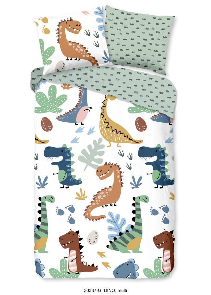 Good Morning Kinderdekbedovertrek "dino's" - Multi - (140x200/220 cm) - Katoen