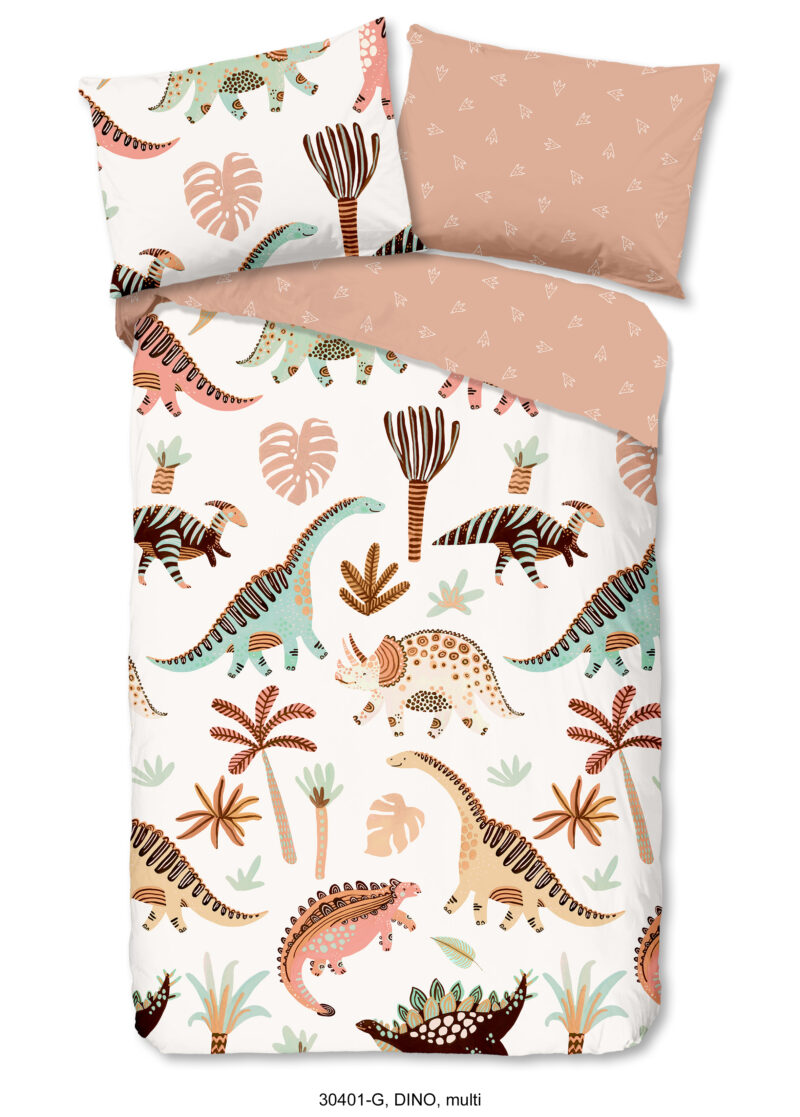 Good Morning Kinderdekbedovertrek "dinosaurussen" - Multi - (140x200 cm) - Katoen