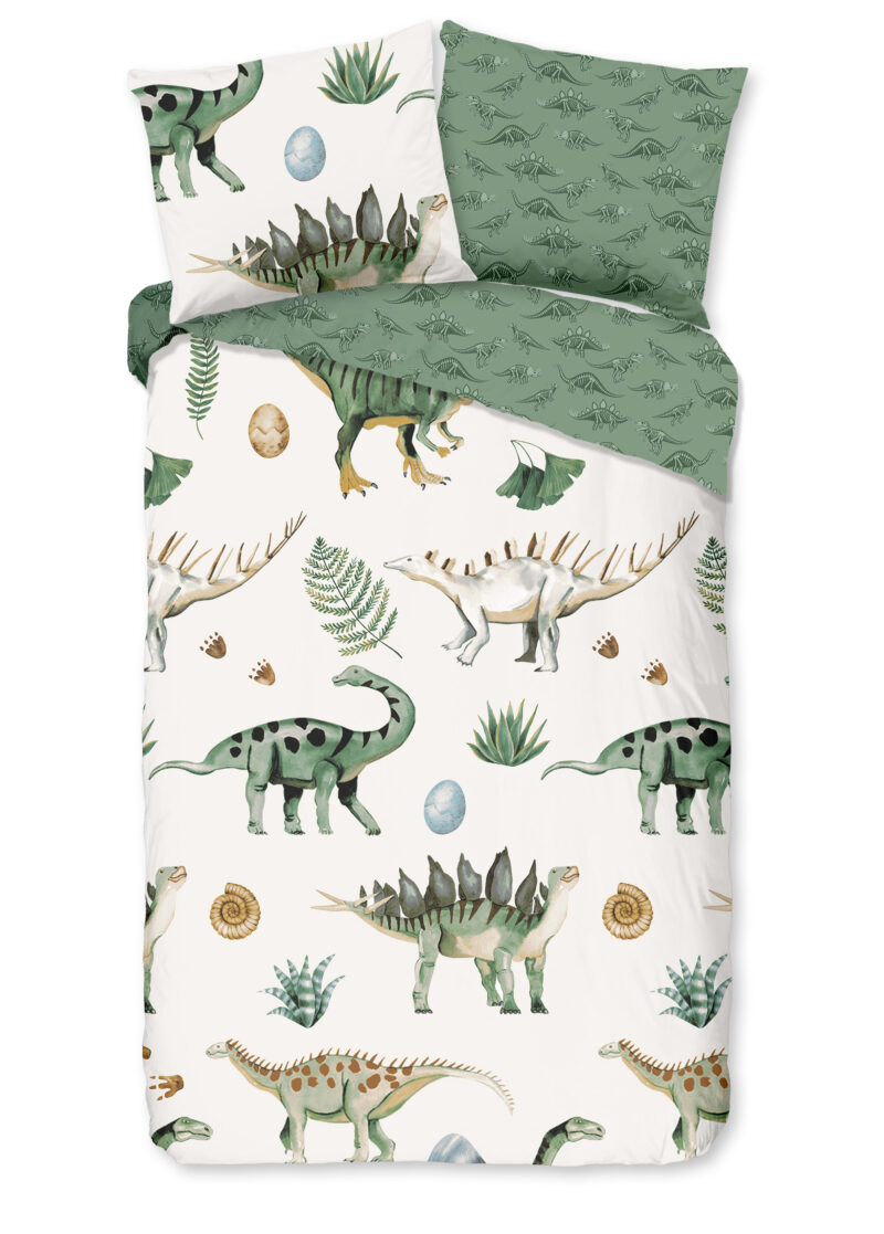 Good Morning Kinderdekbedovertrek "dinosaurussen" - Multi - (140x200/220 cm) - Katoen