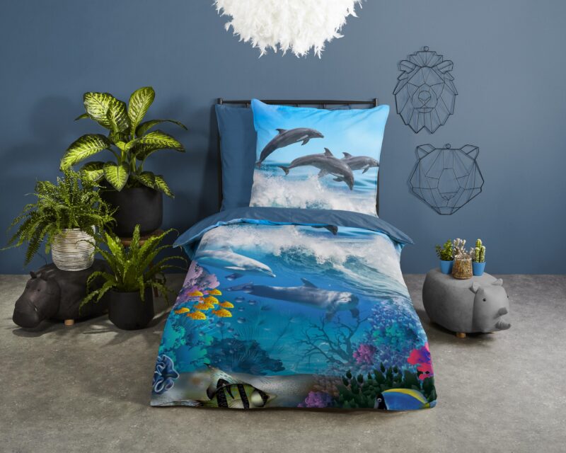 Good Morning Katoenen kinderdekbedovertrek  "Andre" - Blauw