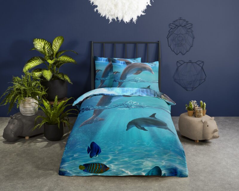 Good Morning Katoenen kinderdekbedovertrek  "Will" - Blauw