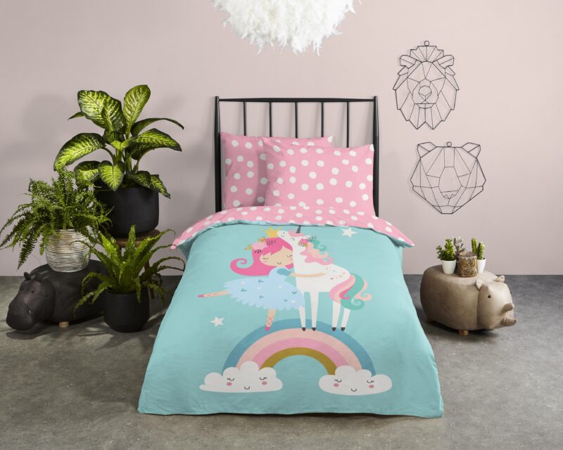 Good Morning Katoenen kinderdekbedovertrek  "Heaven" - Multi