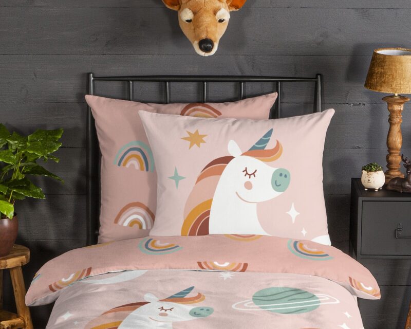 Good Morning Flanellen kinderdekbedovertrek  "Unidance" - Roze
