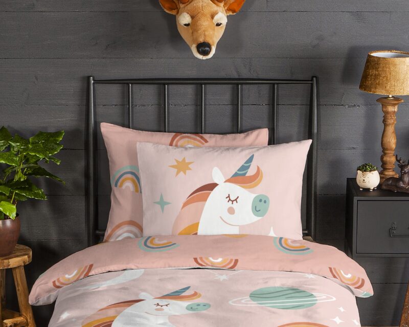 Good Morning Flanellen kinderdekbedovertrek  "Unidance" - Roze