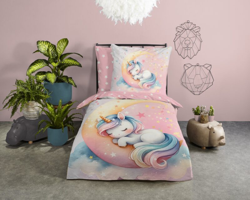 Good Morning Katoenen kinderdekbedovertrek  "Molly" - Roze