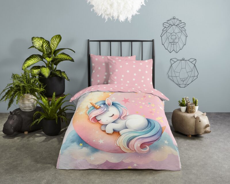 Good Morning Katoenen kinderdekbedovertrek  "Molly" - Roze