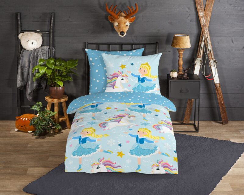 Good Morning Flanellen kinderdekbedovertrek "Iceprincess" - Multi