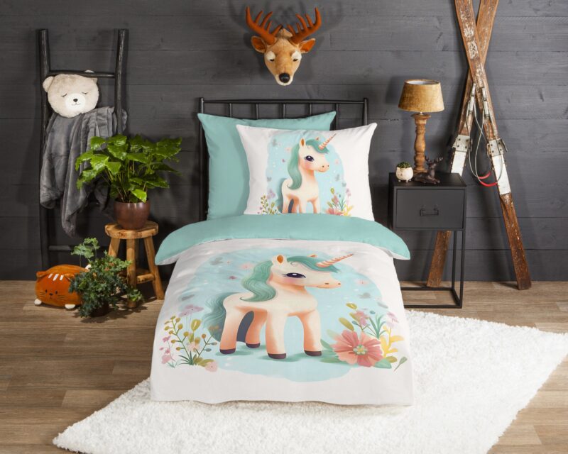 Good Morning Flanellen kinderdekbedovertrek  "One" - Multi