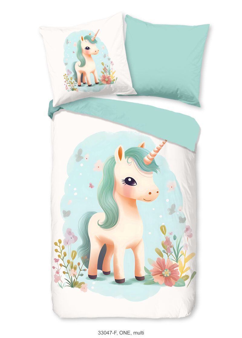 Good Morning Kinderdekbedovertrek "eenhorn" - Multi - (135x200 cm) - Katoen Flanel