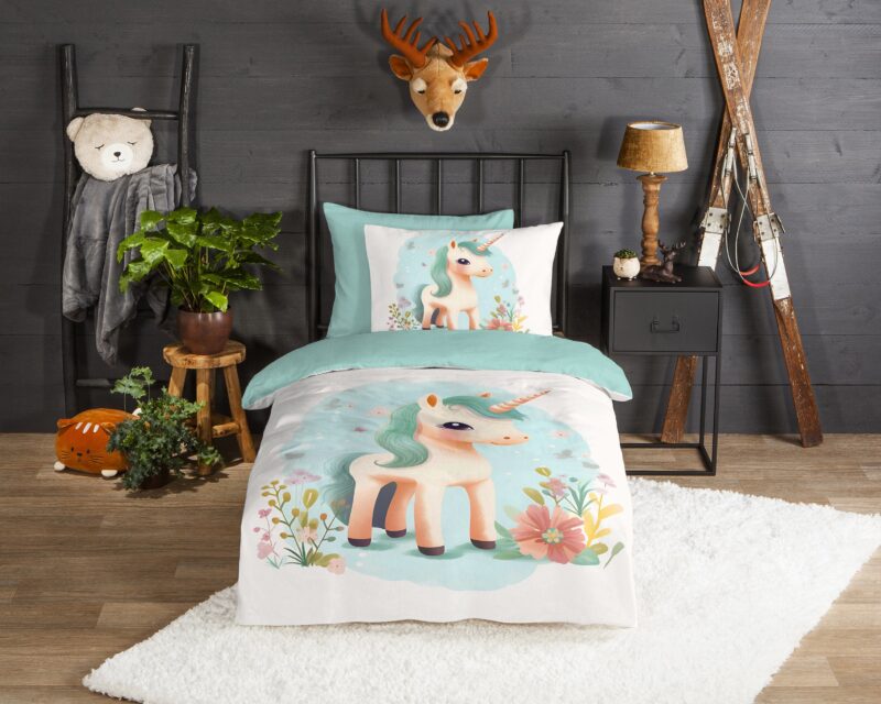 Good Morning Flanellen kinderdekbedovertrek  "One" - Multi