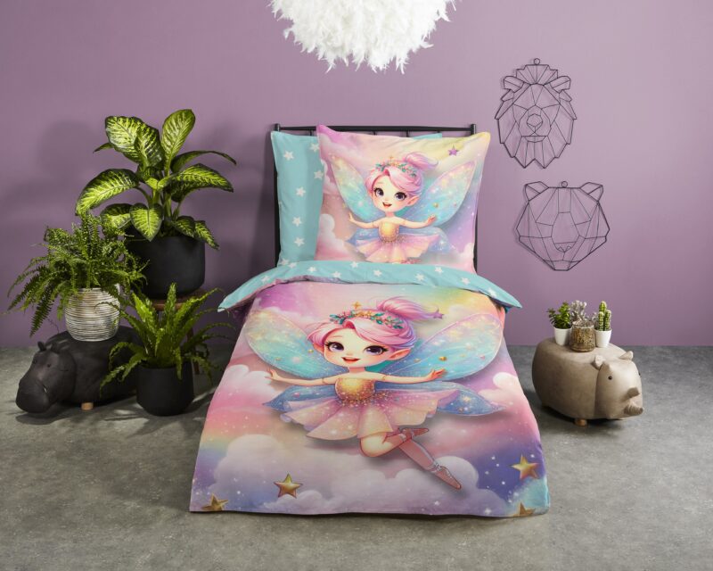 Good Morning Katoenen kinderdekbedovertrek  "Twinkle" - Multi