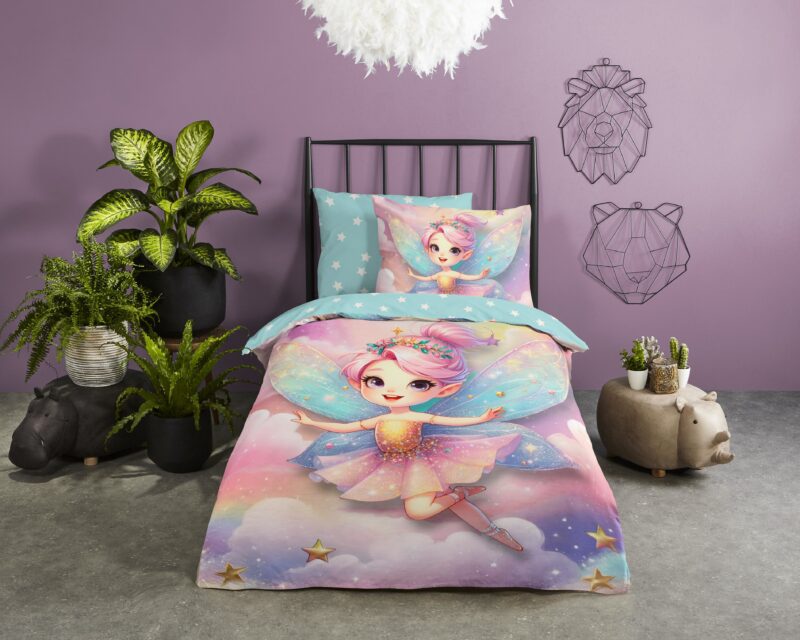 Good Morning Katoenen kinderdekbedovertrek  "Twinkle" - Multi