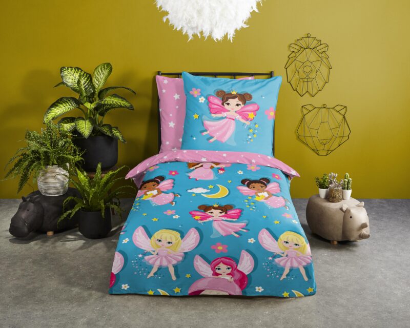 Good Morning Katoenen kinderdekbedovertrek  "Fee" - Multi