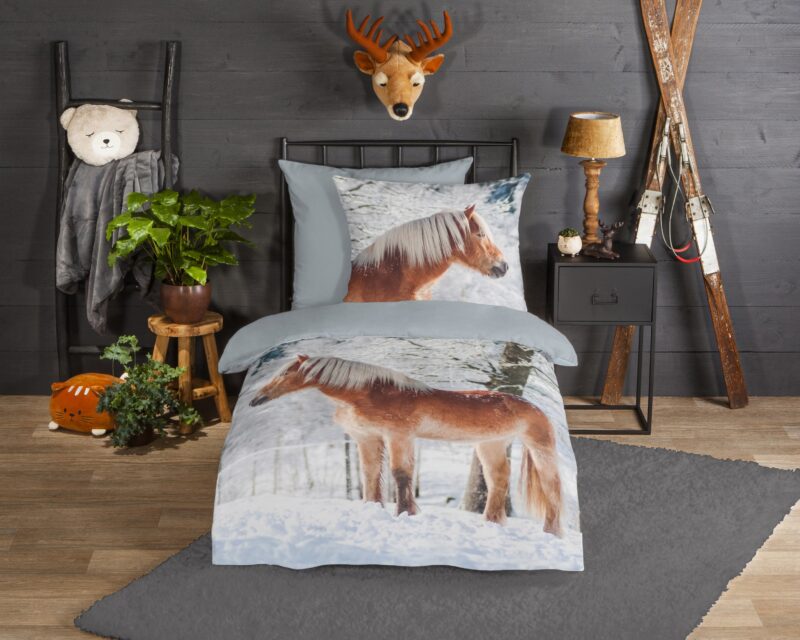 Good Morning Flanellen kinderdekbedovertrek  "Scarlet" - Multi