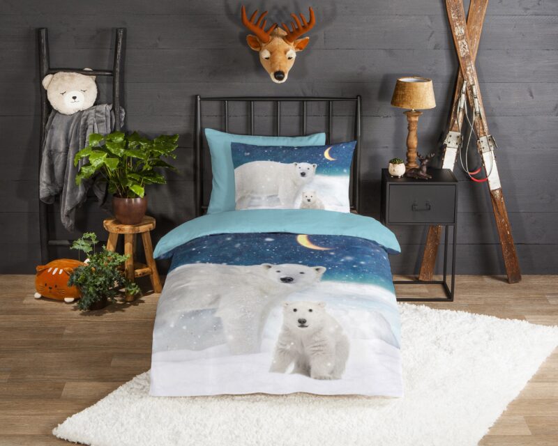 Good Morning Flanellen kinderdekbedovertrek  "Polar" - Multi