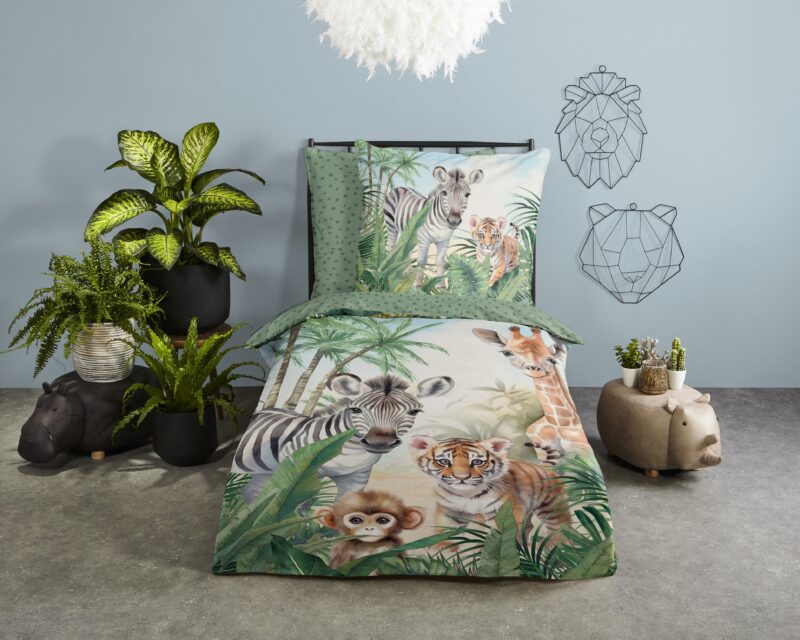 Good Morning Katoenen kinderdekbedovertrek  "Thabo" - Multi