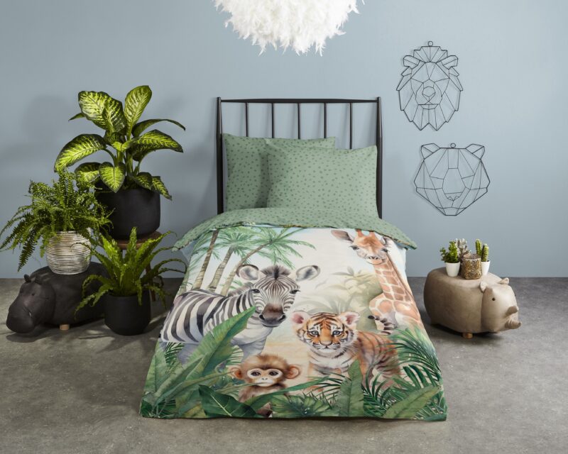 Good Morning Katoenen kinderdekbedovertrek  "Thabo" - Multi