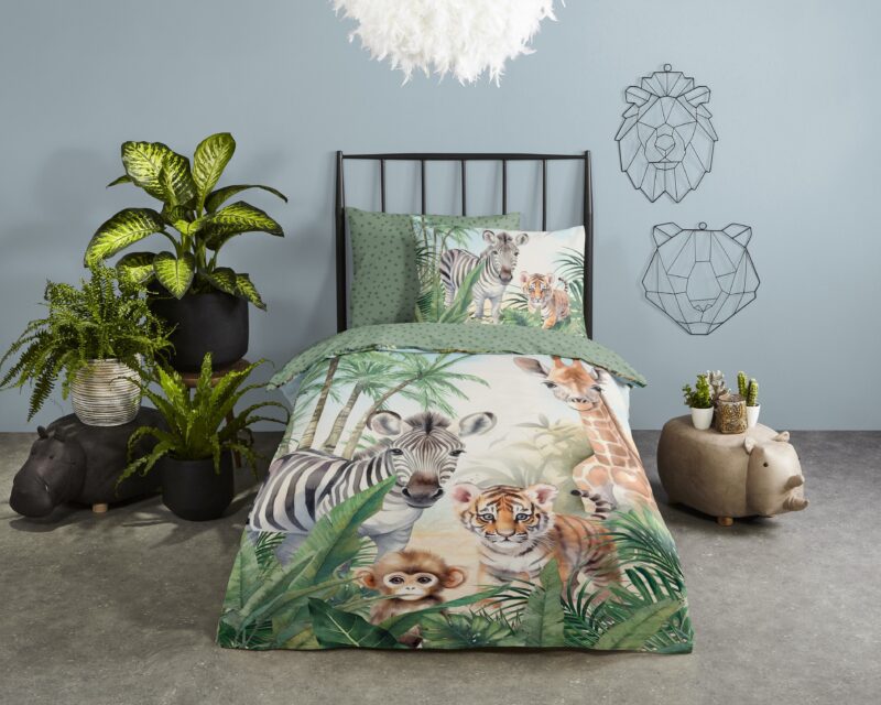 Good Morning Katoenen kinderdekbedovertrek  "Thabo" - Multi