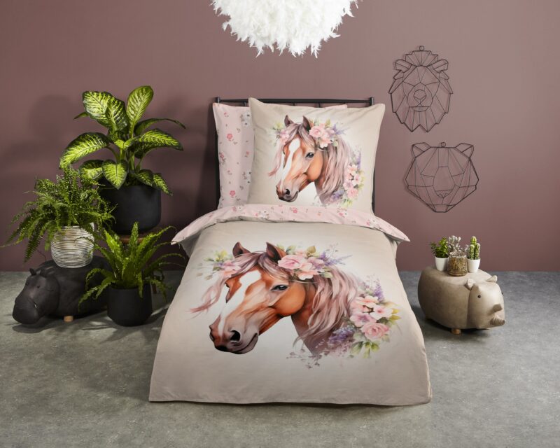 Good Morning Katoenen kinderdekbedovertrek  "Avera" - Zand