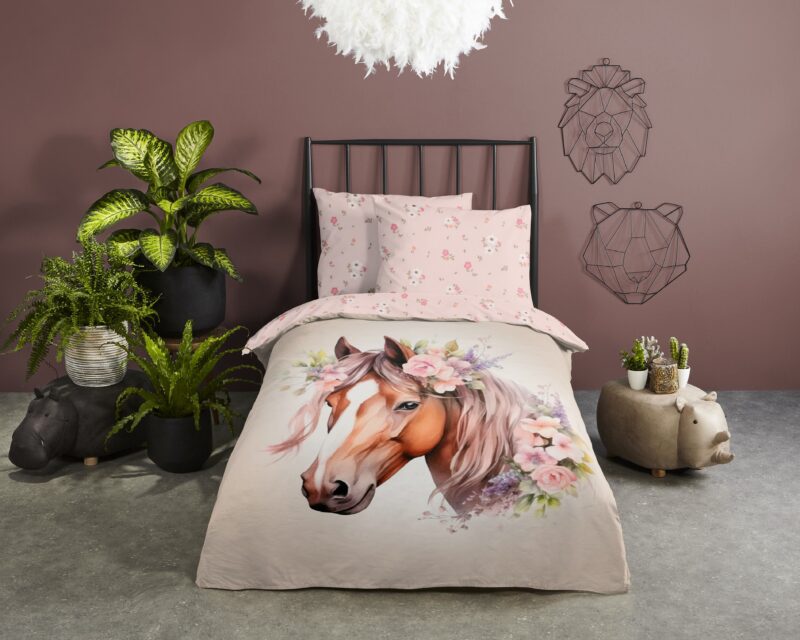 Good Morning Katoenen kinderdekbedovertrek  "Avera" - Zand