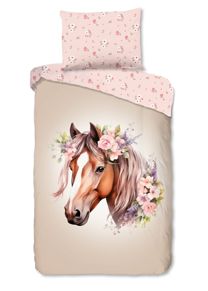 Good Morning Kinderdekbedovertrek "kat" - Zand - (140x200 cm) - Katoen