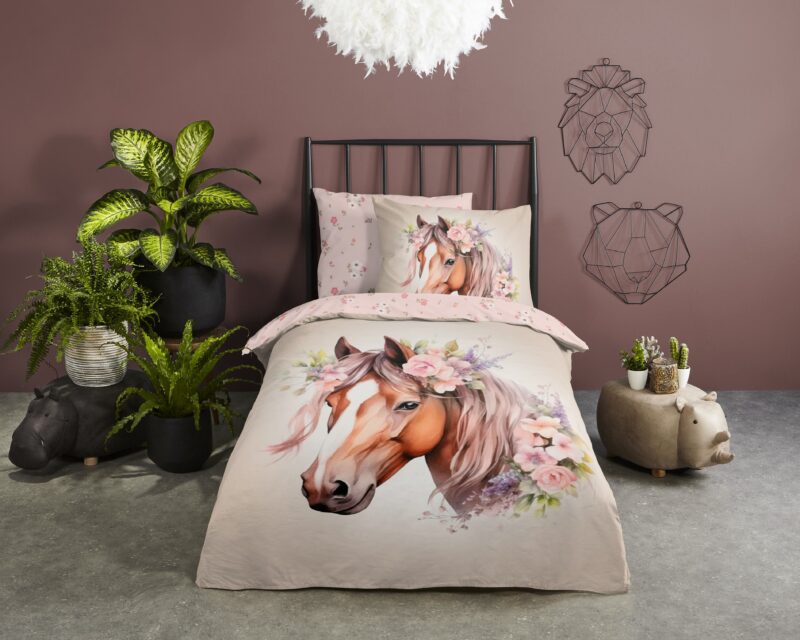 Good Morning Katoenen kinderdekbedovertrek  "Avera" - Zand