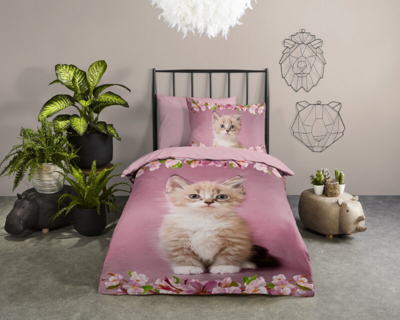 Good Morning Katoenen kinderdekbedovertrek  "Look" - Roze