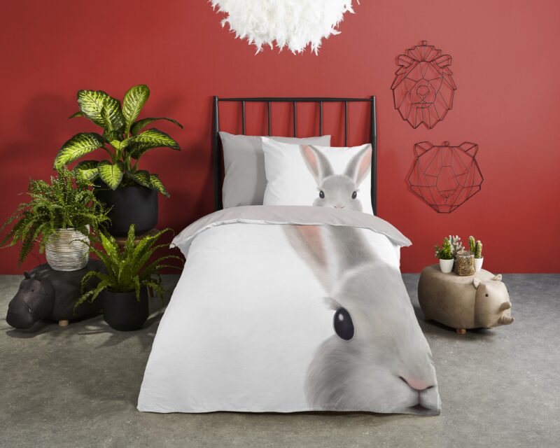 Good Morning Katoenen kinderdekbedovertrek  "Roger" - Wit