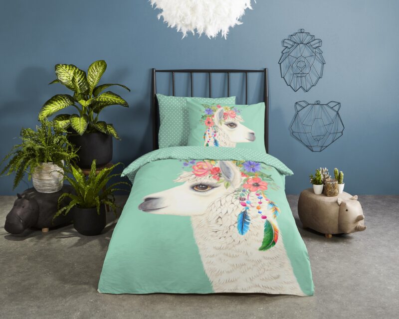 Good Morning Katoenen kinderdekbedovertrek  "Joey" - Mint