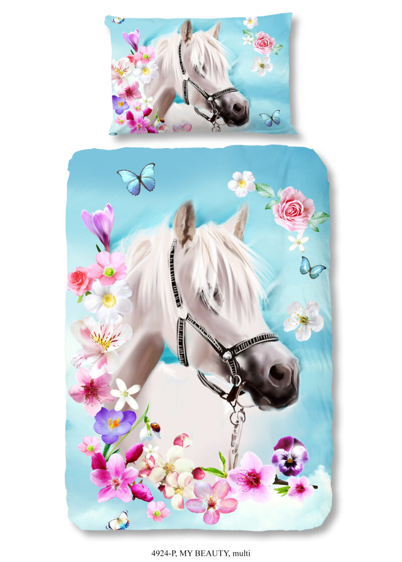Good Morning Kinderdekbedovertrek "paard" - Multi - (140x200 cm) - Katoen