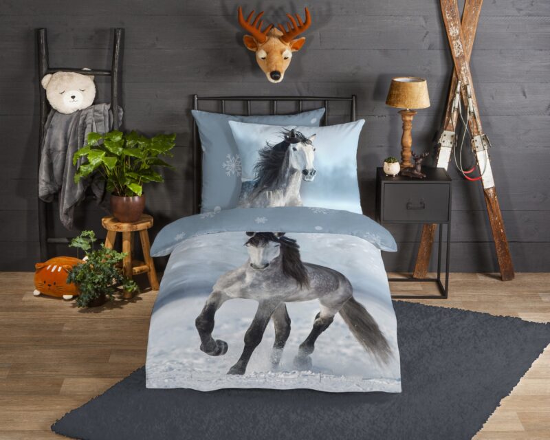 Good Morning Flanellen kinderdekbedovertrek  "Dreamer" - Grijs