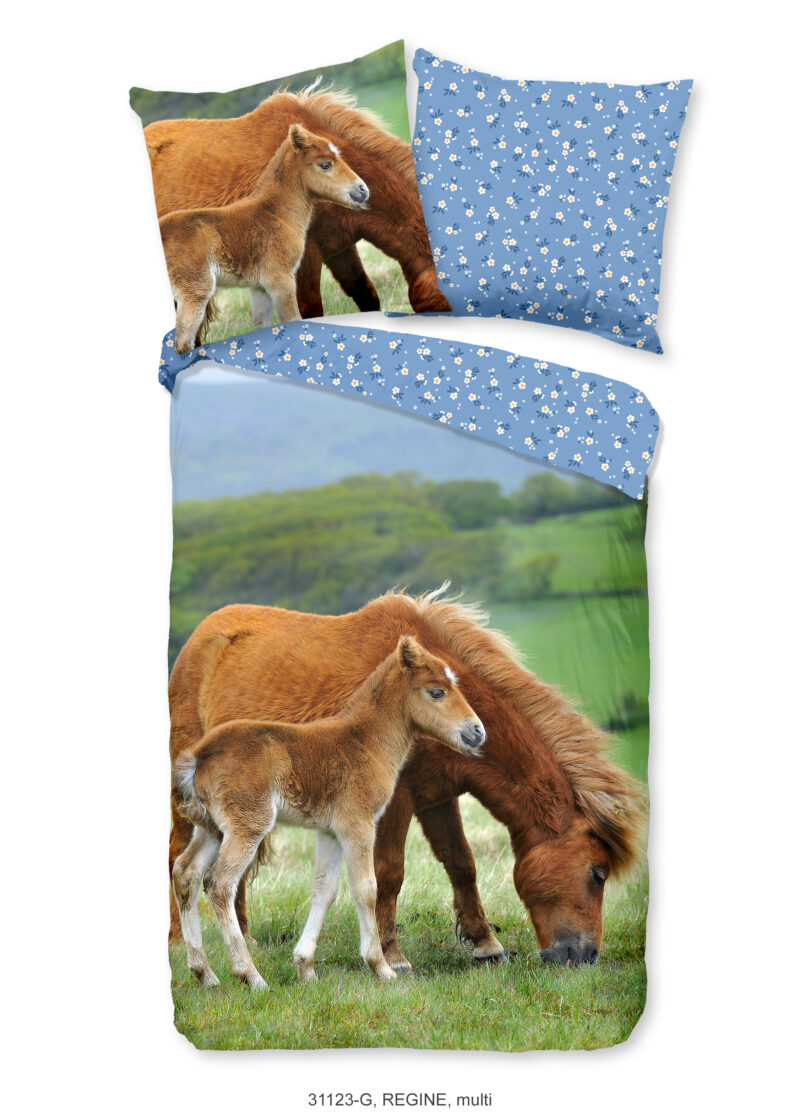 Good Morning Kinderdekbedovertrek "paarden" - Multi - (135x200 cm) - Katoen