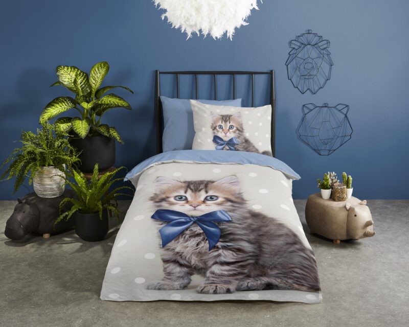 Good Morning Katoenen kinderdekbedovertrek  "Mae" - Blauw