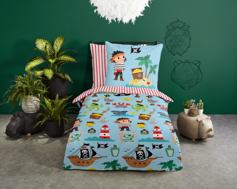 Good Morning Katoenen kinderdekbedovertrek  "Caribbean" - Multi