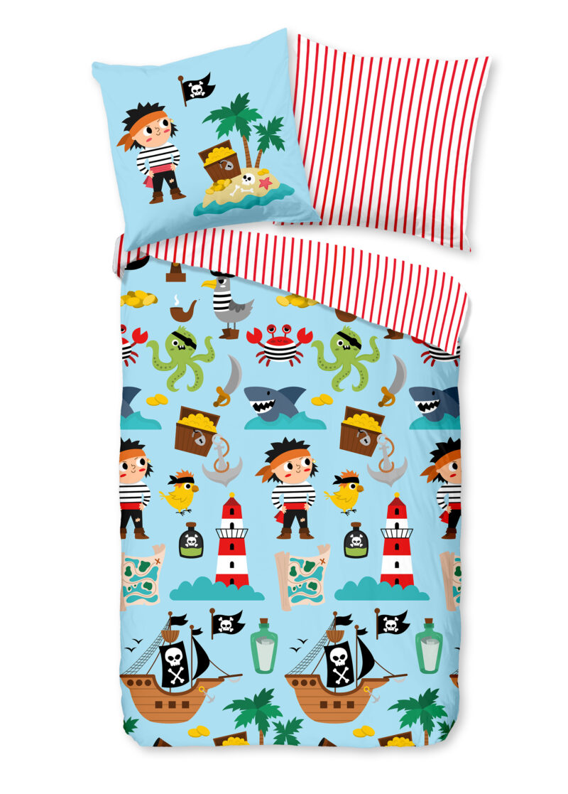Good Morning Kinderdekbedovertrek "piraten/ zee thema" - Multi - (135x200 cm) - Katoen