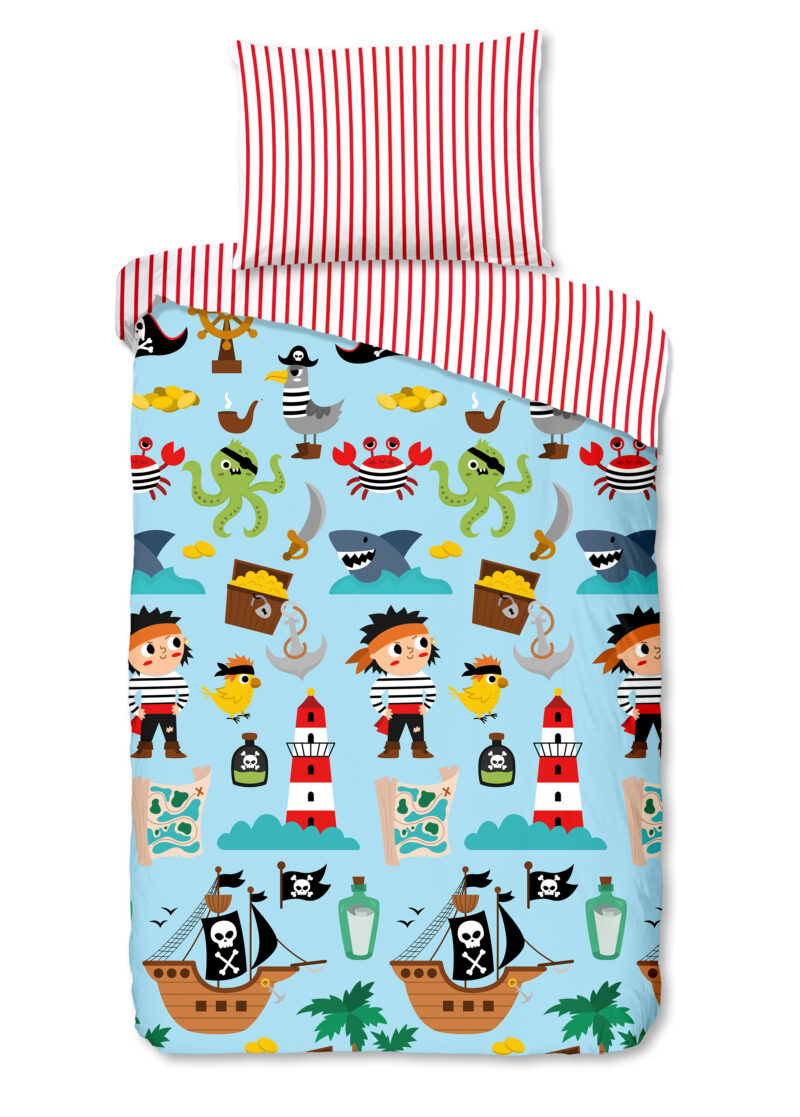 Good Morning Kinderdekbedovertrek "piraten/ zee thema" - Multi - (140x200 cm) - Katoen
