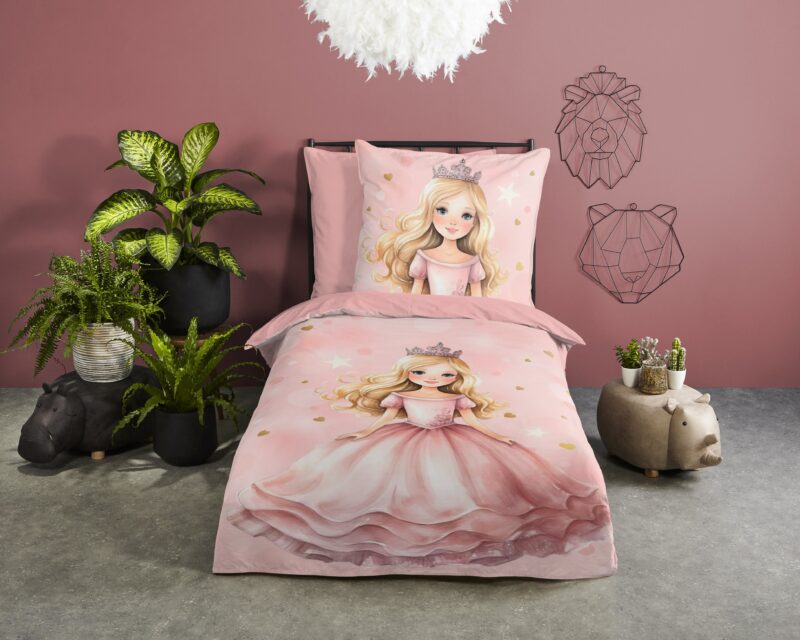 Good Morning Katoenen kinderdekbedovertrek  "Amelie" - Roze