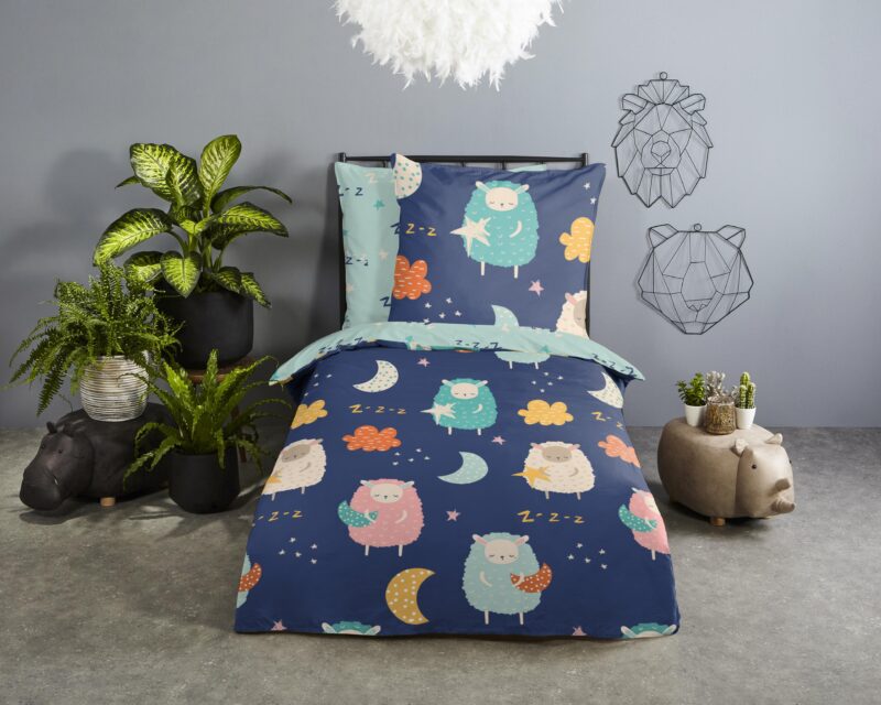 Good Morning Katoenen kinderdekbedovertrek  "Sheep" - Multi