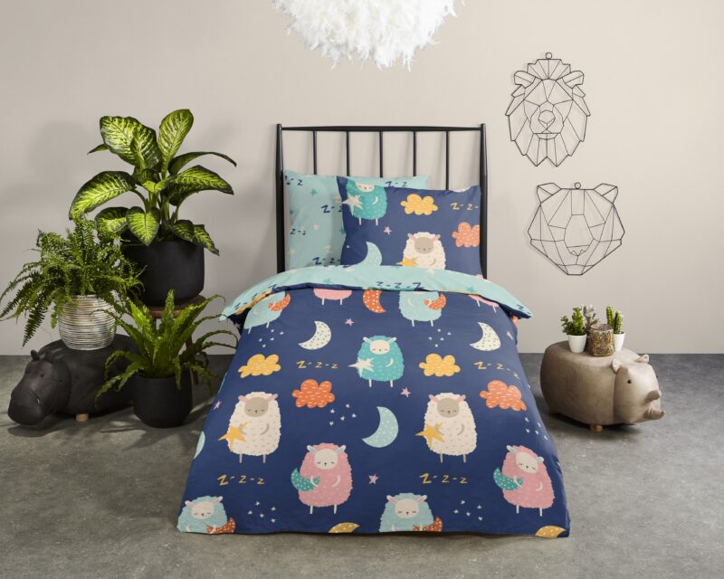 Good Morning Katoenen kinderdekbedovertrek  "Sheep" - Multi