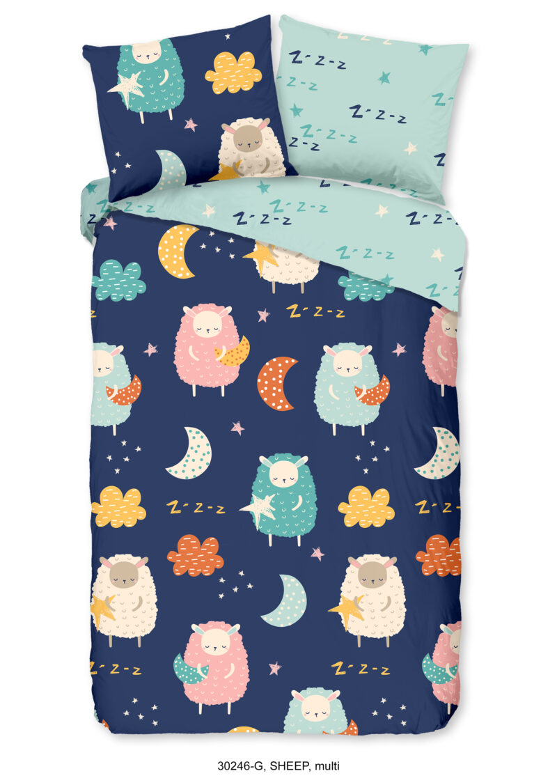 Good Morning Kinderdekbedovertrek "schapen" - Multi - (140x200/220 cm) - Katoen