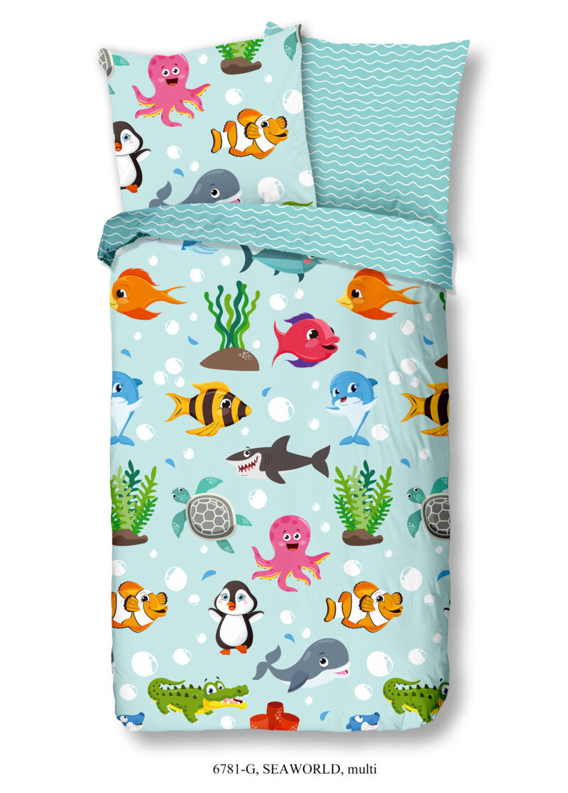 Good Morning Kinderdekbedovertrek "vissen" - Multi - (135x200 cm) - Katoen