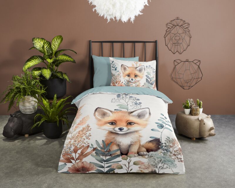 Good Morning Katoenen kinderdekbedovertrek  "Foxx" - Multi