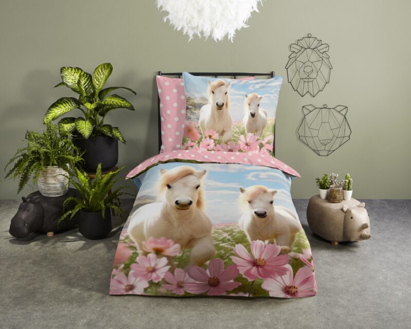 Good Morning Katoenen kinderdekbedovertrek  "Philou" - Roze