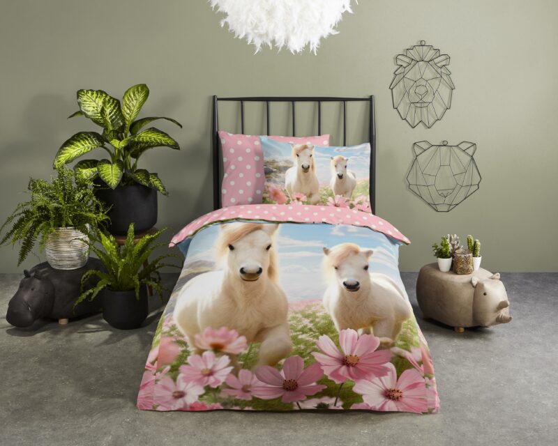 Good Morning Katoenen kinderdekbedovertrek  "Philou" - Roze