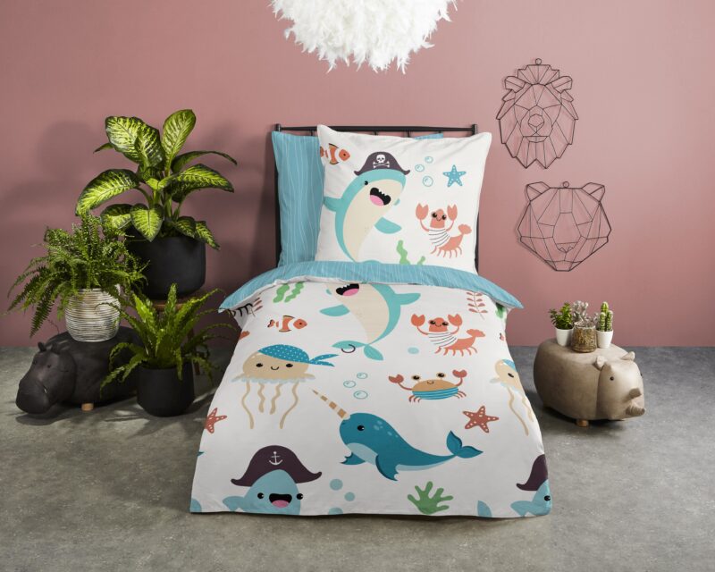 Good Morning Katoenen kinderdekbedovertrek  "Seaworld" - Multi